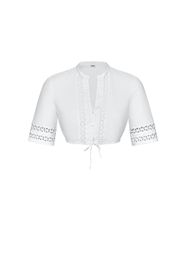 Dirndlbluse mit Spitzenbändern